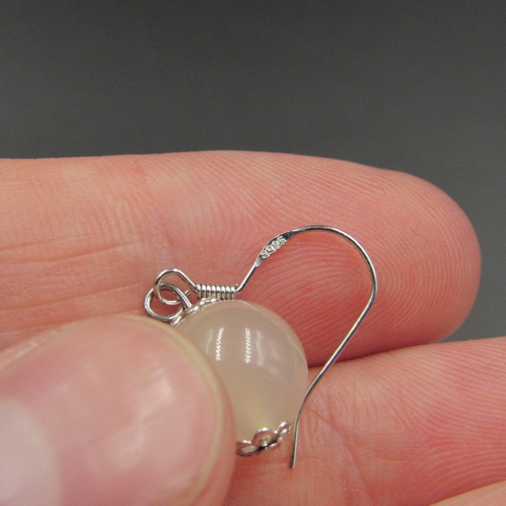 Sterling Silver Rustic Odd Quartz Ball Earrings - image 3